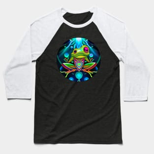 Froggy Animal Spirit (14) - Trippy Psychedelic Frog Baseball T-Shirt